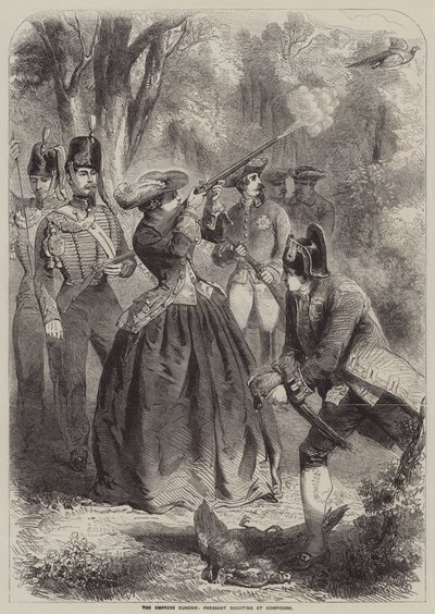 De keizerin Eugénie, fazantenschieten in Compiègne door Gustave Janet